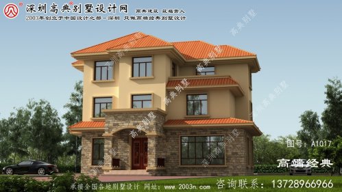 崂山区农村三层别墅外观图