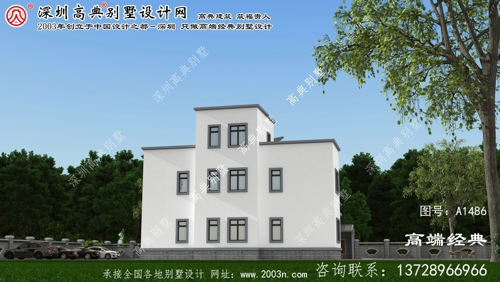孟村回族自治县中式仿古别墅设计图