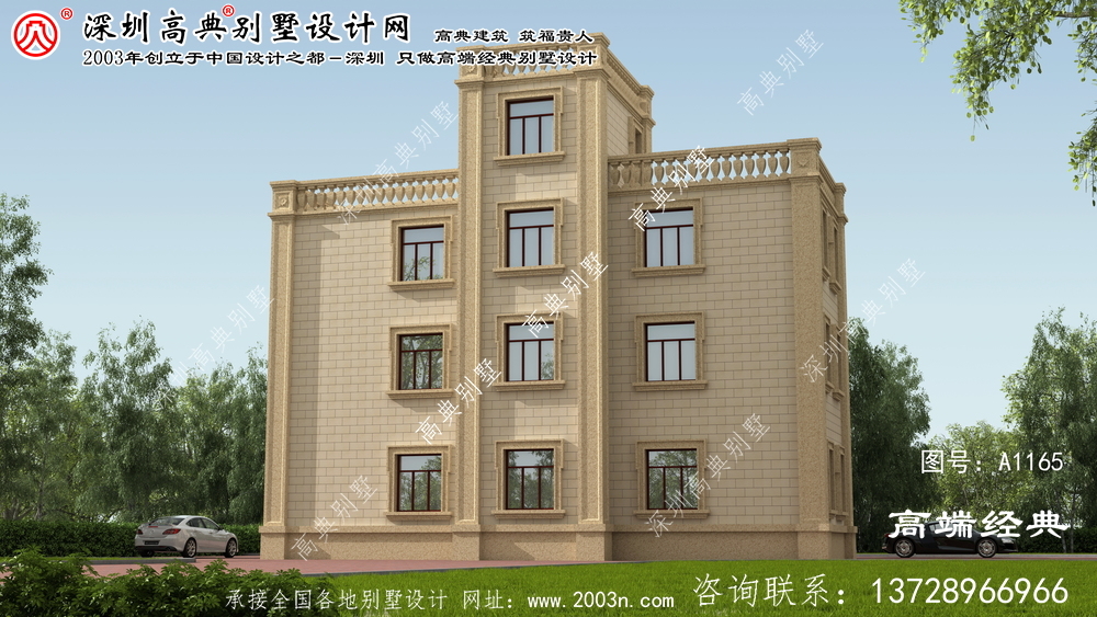 东兰县三层别墅设计效果图，自建首选好户型。