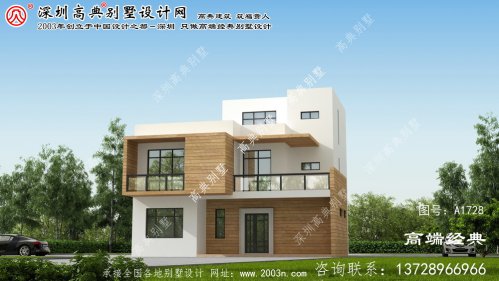 龙山县三层现代风格的平顶别墅,整体时