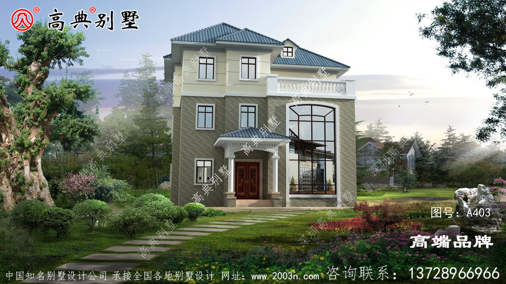 三层新农村房屋设计图造型都非常的气派。