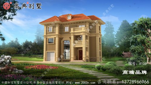 2层半别墅设计图外墙装修比较简约，带