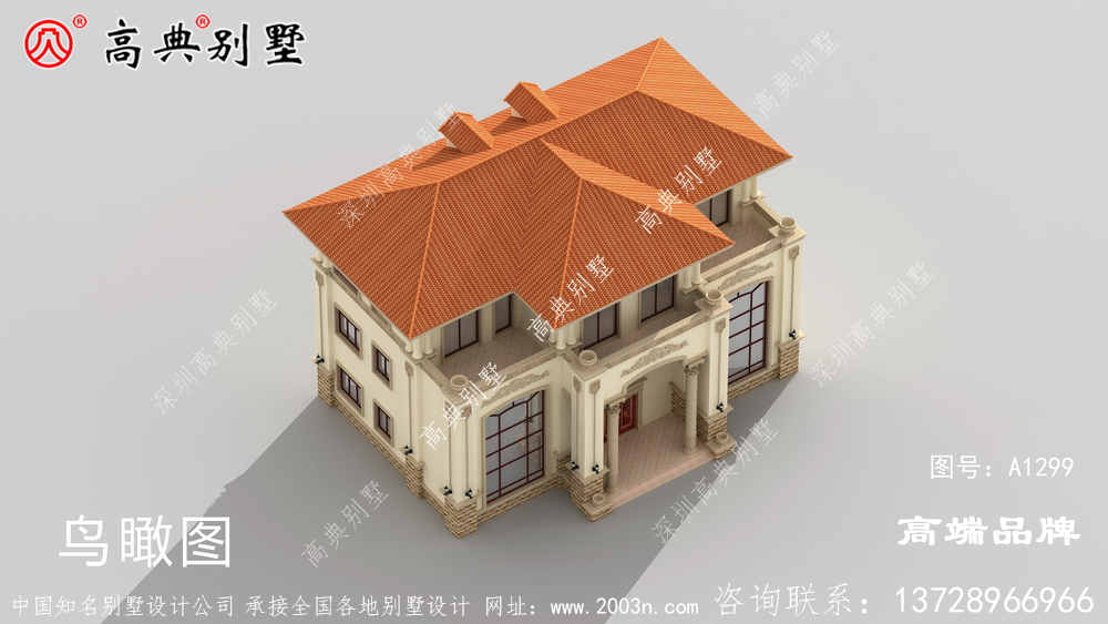 三层现代别墅外观效果图别墅非常的周正