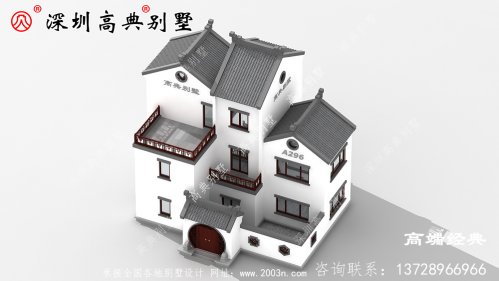 农村大户型中式四合院别墅设计图含外