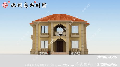 洋气二层农村别墅设计图，符合建筑审