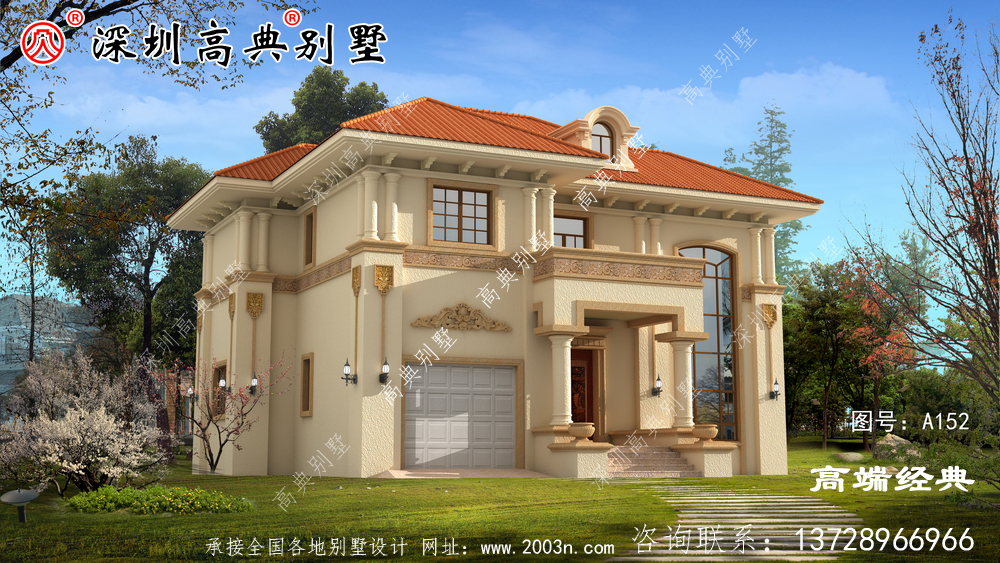 二层住宅平面图，户型方正，占地面积不大。