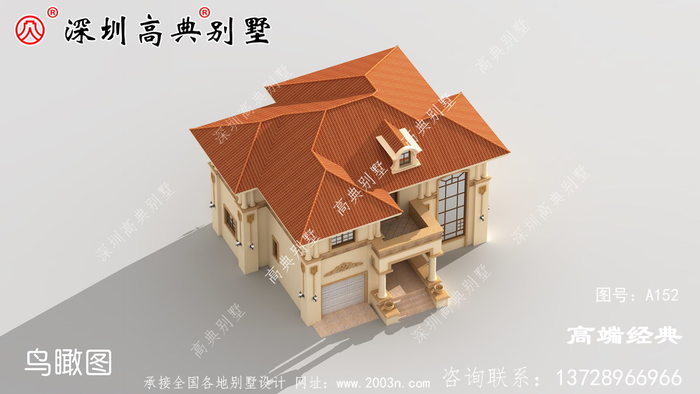 二层住宅平面图，户型方正，占地面积不大。