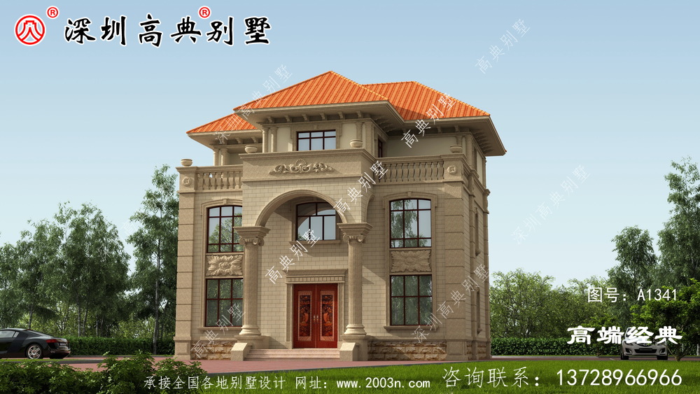 2021年最新二层别墅图，外观简洁美观，回乡盖房子就选它。