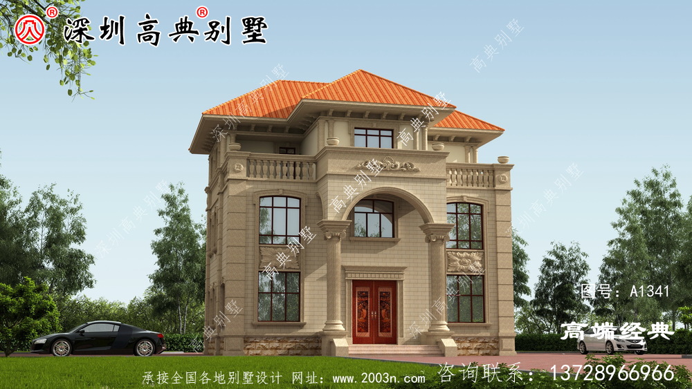 2021年最新二层别墅图，外观简洁美观，回乡盖房子就选它。