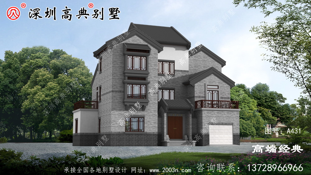 乡村简洁美观的三层设计图，户型方正布局，为您打造心仪之家。