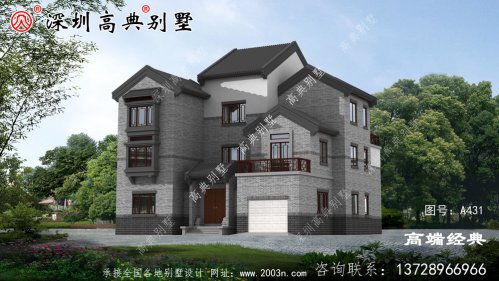 乡村简洁美观的三层设计图，户型方正