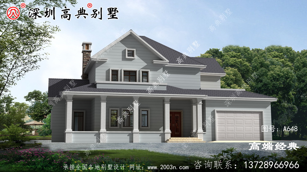 乡村二层别墅的最佳设计图，我也好想住在这样的房子里。