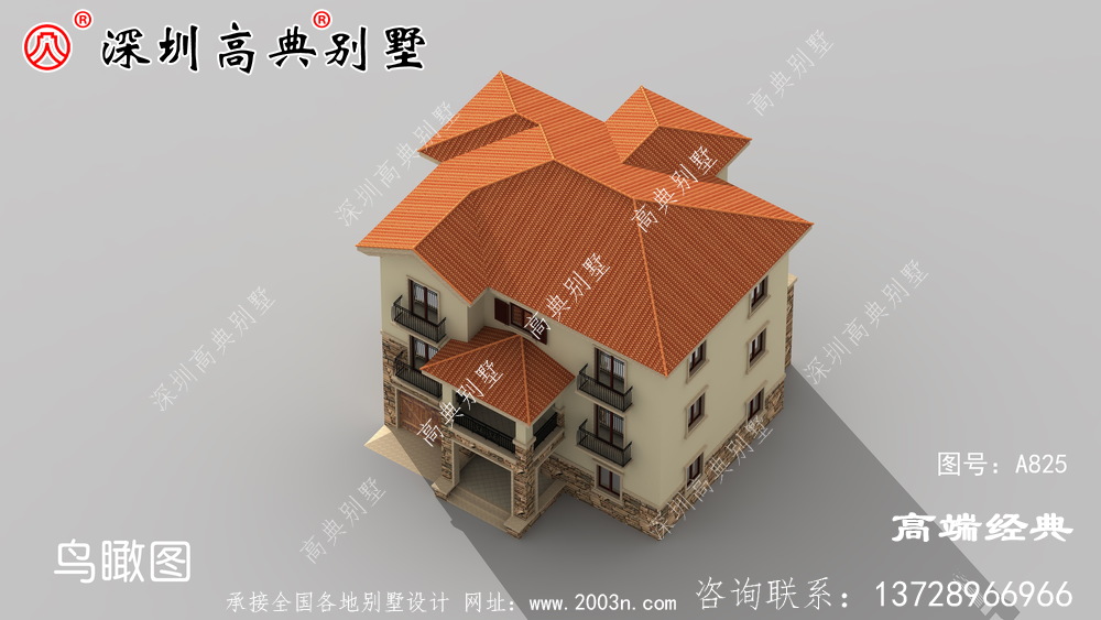 乡村最新款三层别墅图，多元性强，应用性高