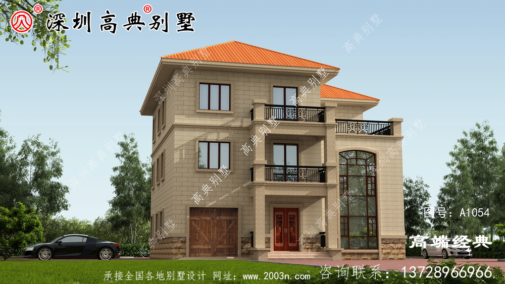 乡村三层别墅带阳台露台设计，给您不同的居住体验。