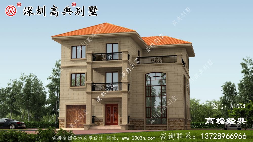 乡村三层别墅带阳台露台设计，给您不同的居住体验。