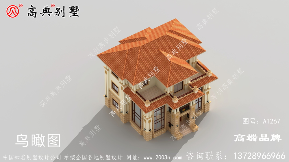 双复式三层别墅采用橘屋顶配色给人以温暖的感觉
