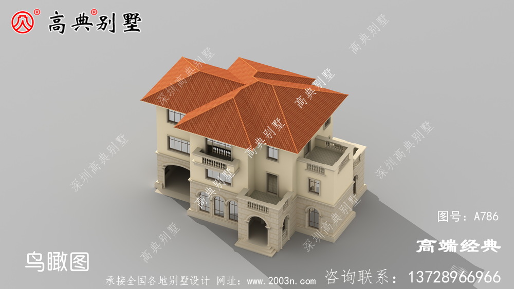这座简欧别墅简单大方，不难建造非常适合农村建筑